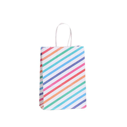 Striped Colorful Kraft Paper Bag (Rainbow)