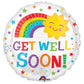 18 Inch Get Well Happy Sun Round Foil Balloon A35505
