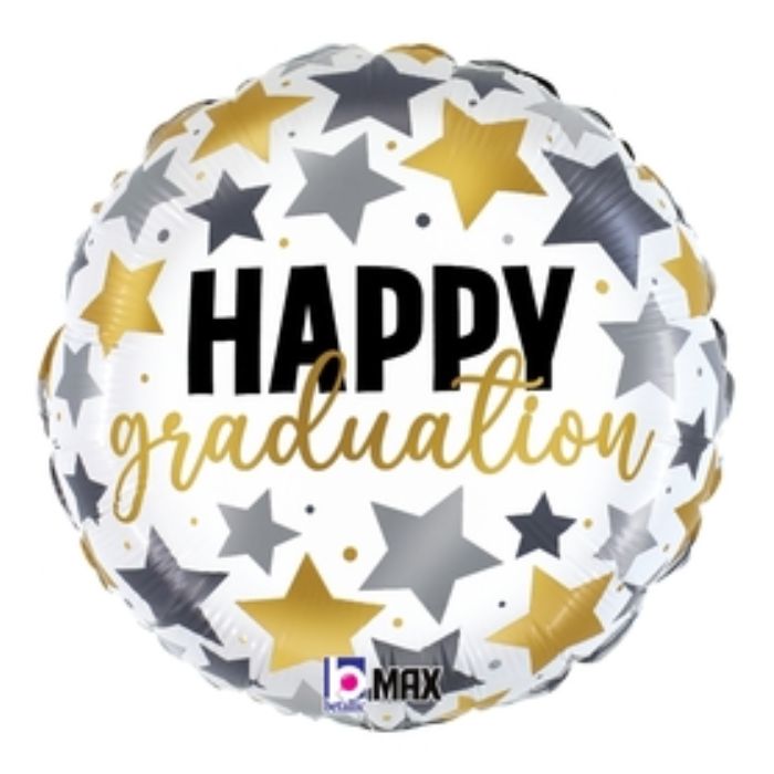 18 Inch Graduation Metallic Stars Round Foil Balloon BL26259P