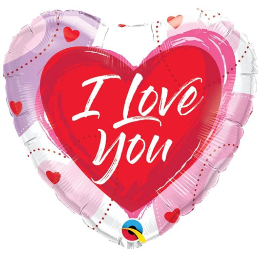 18 Inch I Love You Brushed Hearts Foil Balloon Q24735