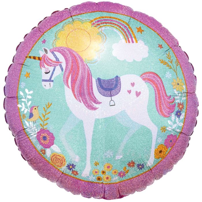 18 Inch Magical Unicorn Round Foil Balloon A36852