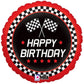 18 Inch Checkered Flag Race Car Birthday Foil Balloon BL26121P