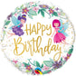 18 Inch Happy Birthday Floral Fairies Round Foil Balloon Q12263