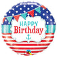 18 Inch Happy Birthday Nautical Round Foil Balloon Q49178