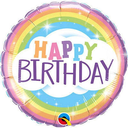 18 Inch Pastel Rainbow Birthday Foil Balloon Q78658