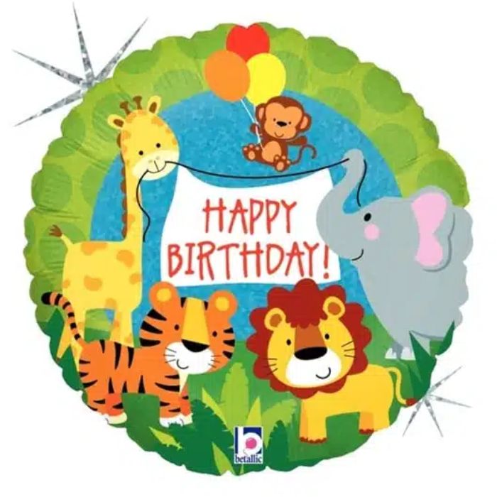 18 Inch Birthday Jungle Animals Foil Balloon BL36569