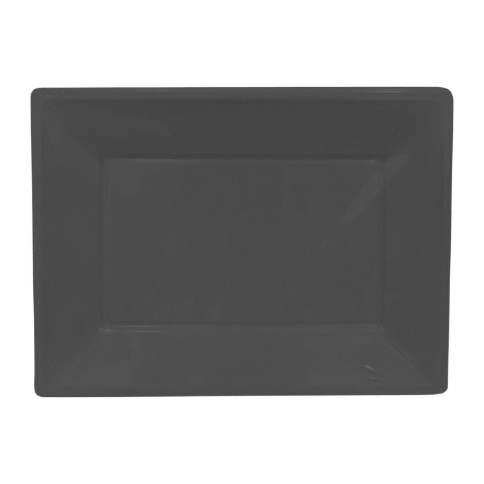 33x23cm Rectangle Plastic Plates (3pc)