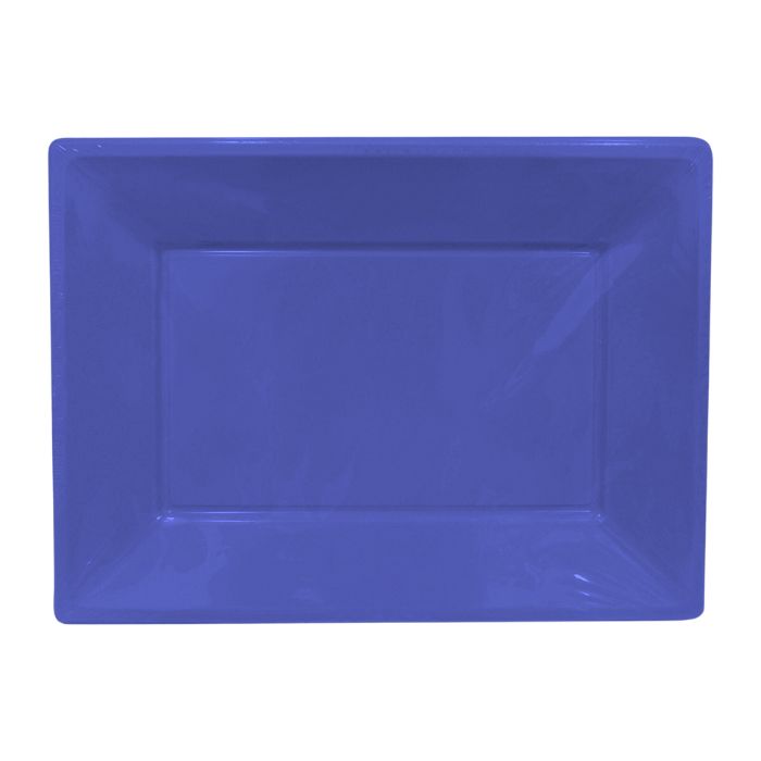 33x23cm Rectangle Plastic Plates (3pc)