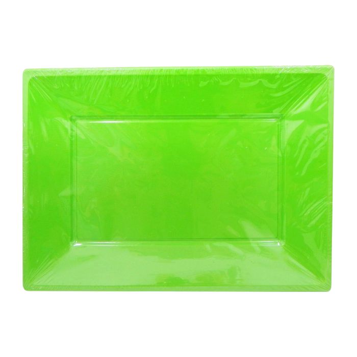 33x23cm Rectangle Plastic Plates (3pc)