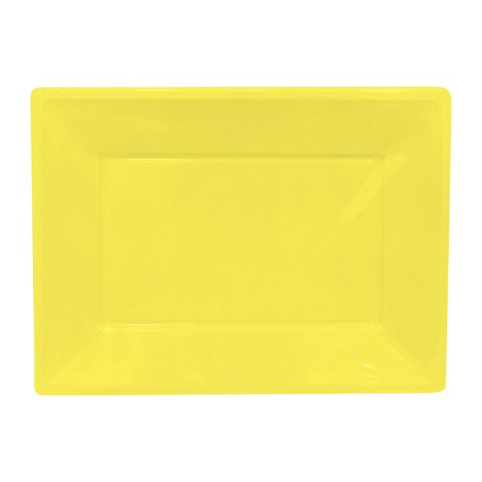 33x23cm Rectangle Plastic Plates (3pc)