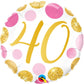 18 Inch Happy 40 Birthday Pink Gold Dots Round Foil Balloon Q88184