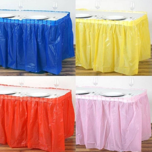 73cm x 4m Solid Color Plastic Table Skirt (assorted)