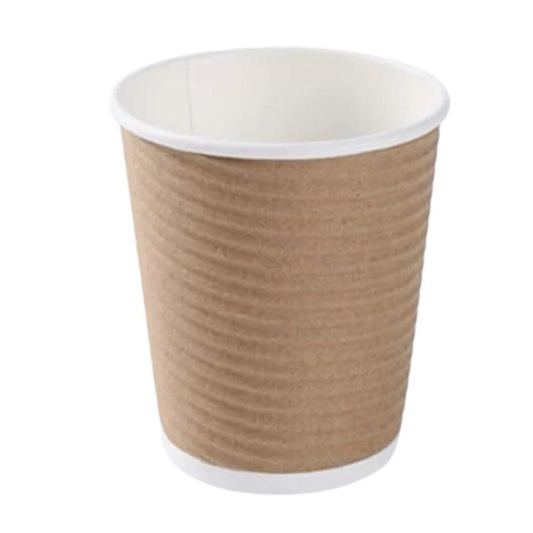 8oz Brown Spiral Wall Hot Paper Cups (25pcs)