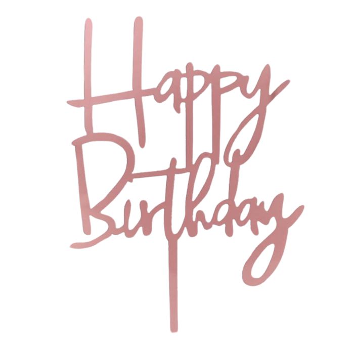 Acrylic Happy Birthday Cake Topper (cursive)