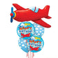 Vintage Airplane Theme Helium Balloon Bouquet