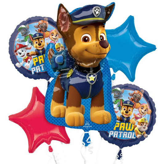 Paw Patrol Chase Balloon 5pc Bouquet 43077