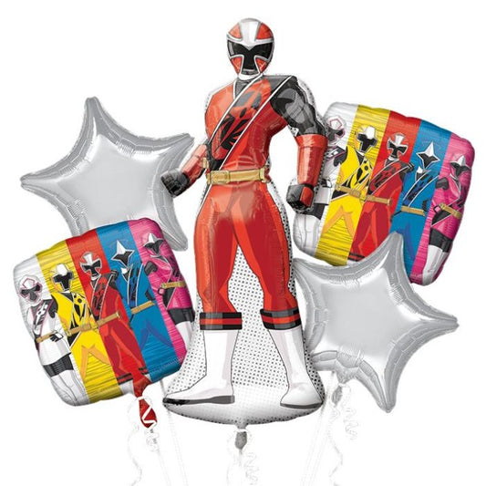 Power Rangers Balloon 5pc Bouquet 34409