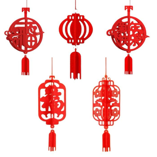 CNY 6pc Non-woven Hanging Decoration