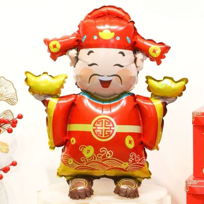 CNY Mini Cai Shen God Of Fortune w Ingot Balloon Display