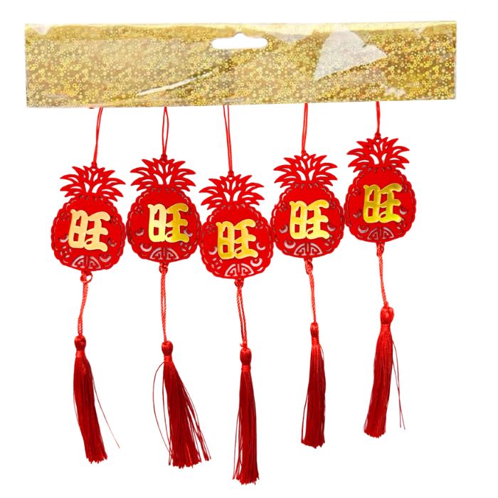 CNY Non-woven Acrylic Mini Hanging Decoration 6pcs