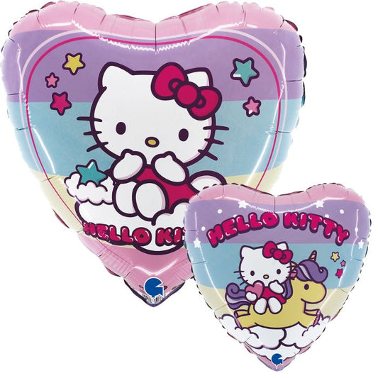 18 Inch Heart Hello Kitty Rainbow Unicorn Balloon GBL1806IP