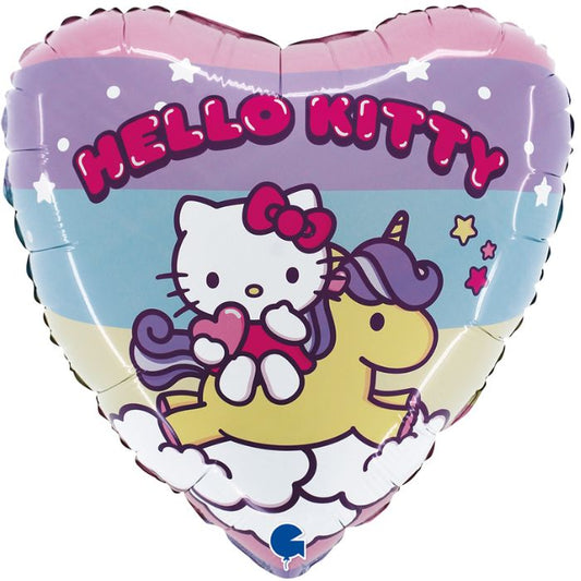 18 Inch Heart Hello Kitty Rainbow Unicorn Balloon GBL1806IP