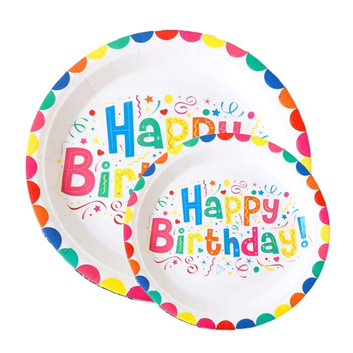 Colorful Confetti Happy Birthday Theme Tableware