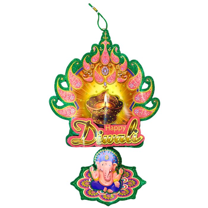 66x37cm Happy Diwali Elephant Hanging Decoration Y113