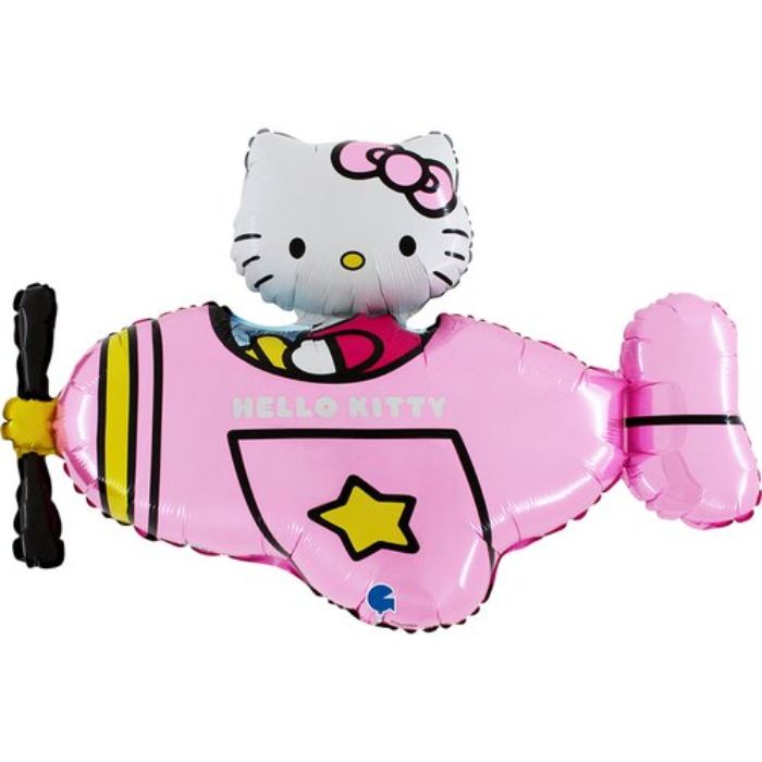 30 Inch Hello Kitty Airplane Pink Foil Balloon GBL150PIP