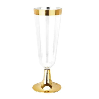 Shiny Rim Plastic Champagne Glass (6pcs)