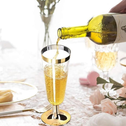 Shiny Rim Plastic Champagne Glass (6pcs)