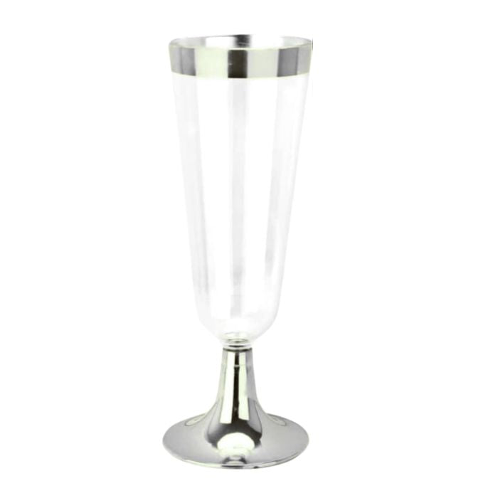 Shiny Rim Plastic Champagne Glass (6pcs)