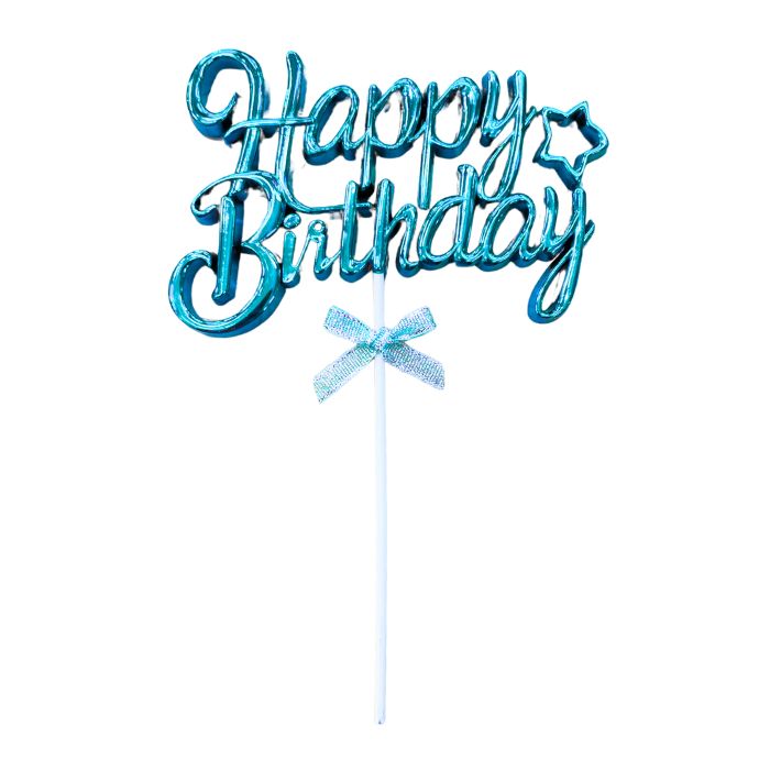 Shiny Metallic Happy Birthdayr Cake Topper