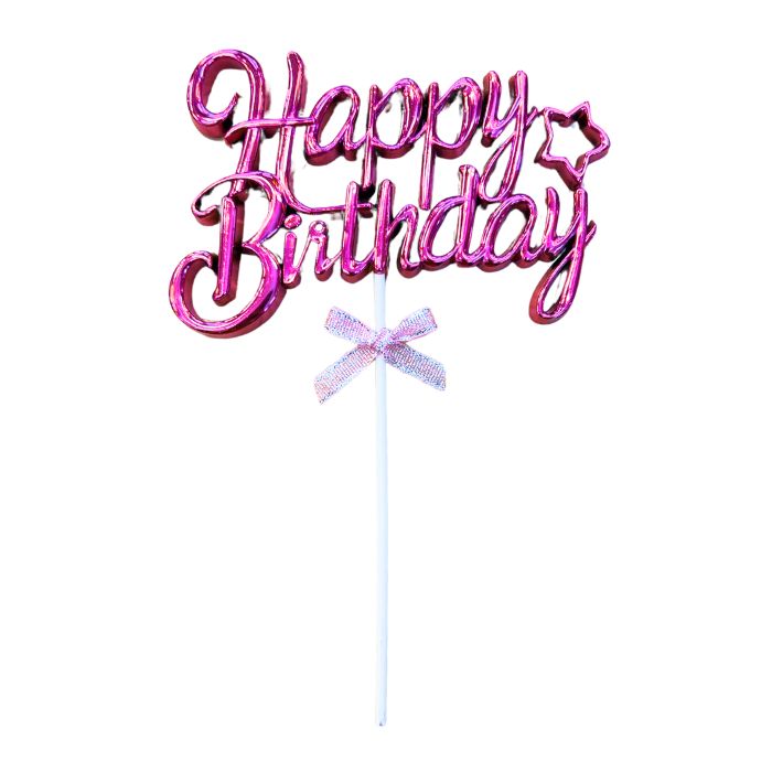 Shiny Metallic Happy Birthdayr Cake Topper