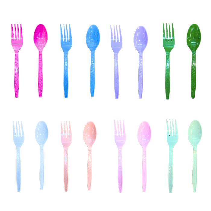 7inch Solid Color Plastic Cutlery (20pc)