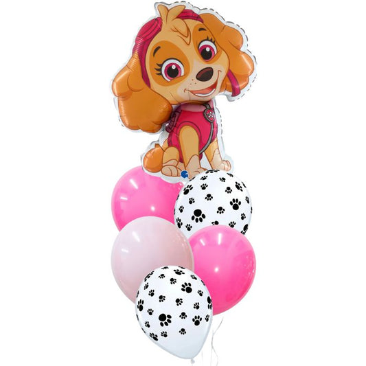 Paw Patrol Skye Theme Helium Balloon Bouquet