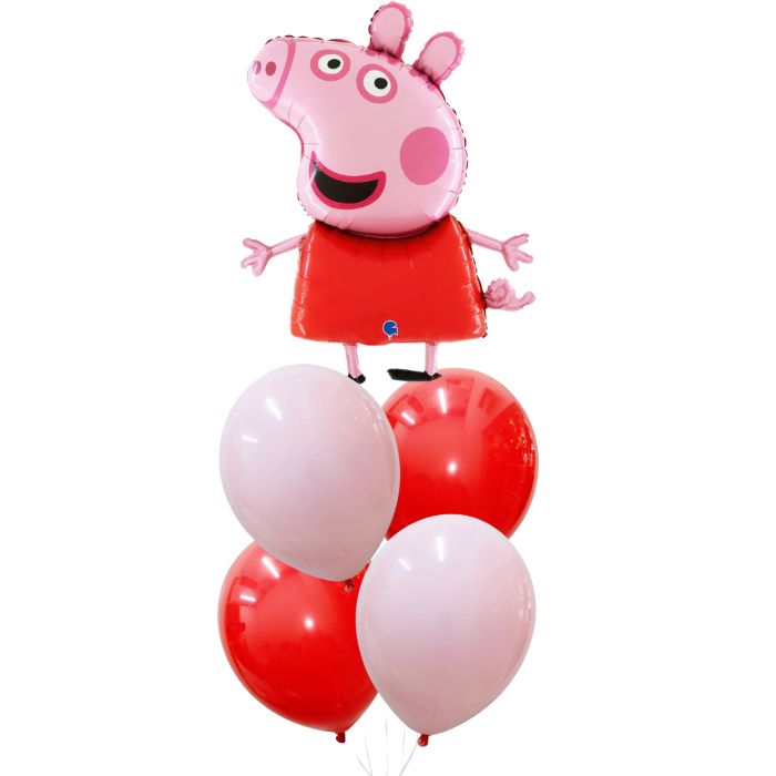 Peppa Pig Theme Helium Balloon Bouquet
