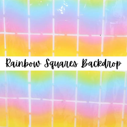 Rainbow Squares Tinsel Party Backdrop