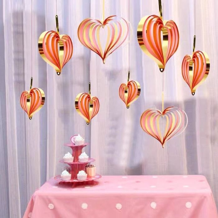 Shiny Paper Heart Decoration Set JQ80328