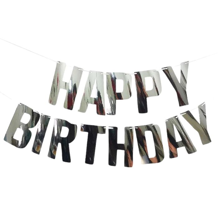 Shiny Metallic Happy Birthday Banner (Assorted)