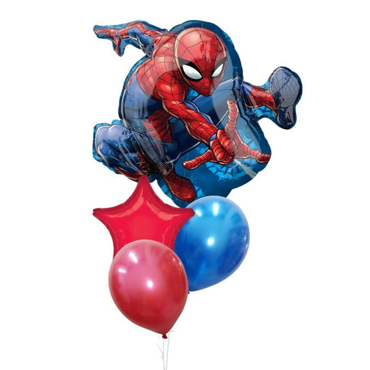 Spiderman Latex Theme Helium Balloon Bouquet