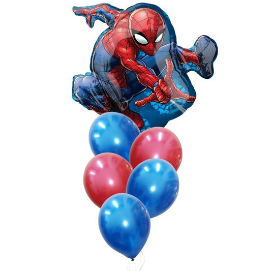 Spiderman Latex Theme Helium Balloon Bouquet