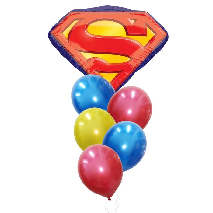 Superman Latex Theme Helium Balloon Bouquet