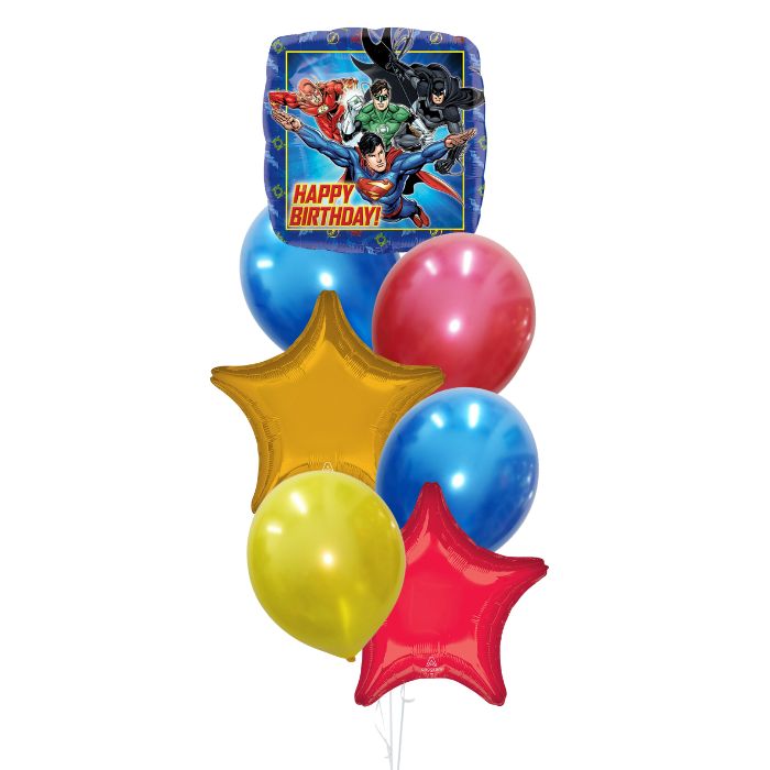 JL Superman Birthday  Latex Theme Helium Balloon Bouquet