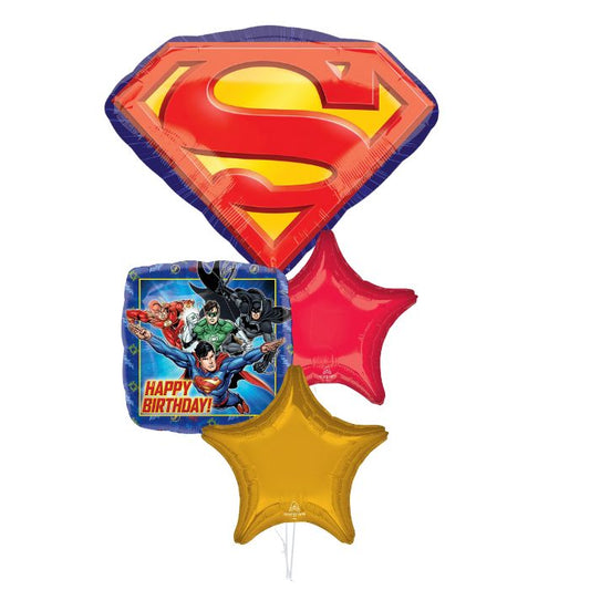 JL Superman Birthday  Latex Theme Helium Balloon Bouquet
