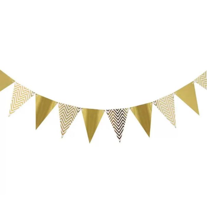 Shiny Hotstamp Wave Triangle Bunting Banner JQ80246