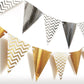 Shiny Hotstamp Wave Triangle Bunting Banner JQ80246