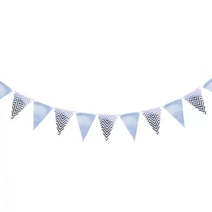 Shiny Hotstamp Wave Triangle Bunting Banner JQ80246