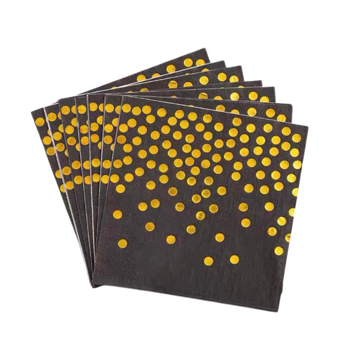 Shiny Gold Dots Napkins (20pc)