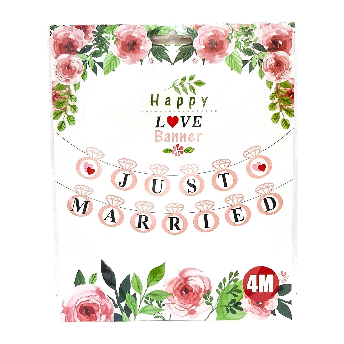 Just Married Happy Love Banner JQ90041
